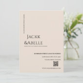 Eleganter QR Code Einladung zur Hochzeit (Stehend Vorderseite)