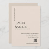 Eleganter QR Code Einladung zur Hochzeit (Vorne/Hinten)