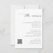 Eleganter QR-Code - Einsteckkarte für Hochzeitdeta Einladung (Vorderseite)