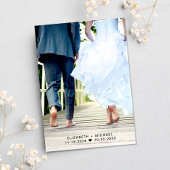 Eleganter QR Code Foto Dusty Blue Wedding Empfang Einladung