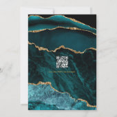 Eleganter QR-Code für Aquamarine und Gold-Agate-Ho Einladung (Rückseite)