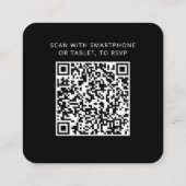 Eleganter QR-Code für die Reaktion auf Hochzeiten Begleitkarte (Rückseite)