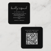 Eleganter QR-Code für die Reaktion auf Hochzeiten Begleitkarte (Vorne/Hinten)