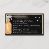 Eleganter Qr-Code für die Reinigung von Schwarz un Visitenkarte (Vorderseite)