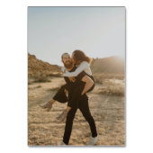 Eleganter QR-Code für Hochzeit Schwarz-weißer Skri Tischnummer (Rückseite)