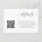 Eleganter QR-Code für Hochzeitdetails Begleitkarte (Vorderseite)