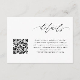 Eleganter QR-Code für Hochzeitdetails Begleitkarte