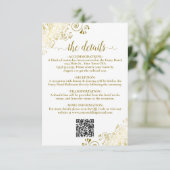Eleganter QR Code für Hochzeiten und Hochzeiten Begleitkarte (Stehend Vorderseite)