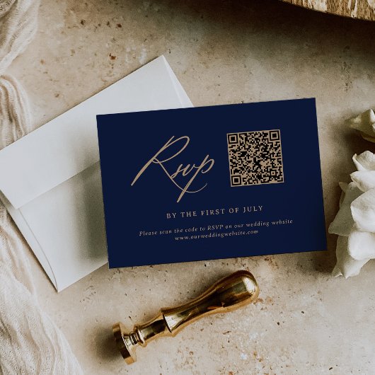 Eleganter QR-Code für Hochzeiten und Hochzeitskall RSVP Karte