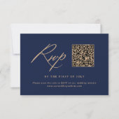 Eleganter QR-Code für Hochzeiten und Hochzeitskall RSVP Karte (Vorderseite)