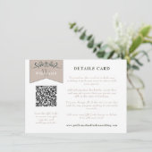 Eleganter QR-Code für Hochzeitskarte Begleitkarte (Stehend Vorderseite)