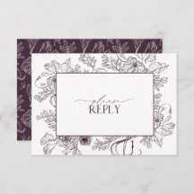 Eleganter QR-Code für Lila Blütenhochzeit