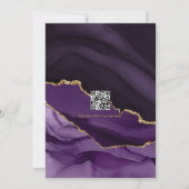 Eleganter QR-Code für Lila und Gold-Agate-Hochzeit Einladung (Rückseite)
