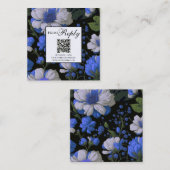 Eleganter QR-Code für lila Weißsilber Begleitkarte (Vorne/Hinten)