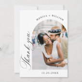 Eleganter QR-Code für Minimalistische Hochzeit 2 F Dankeskarte (Vorderseite)