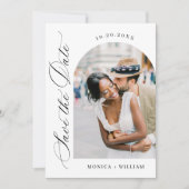 Eleganter QR-Code für Minimalistische Hochzeit 2 F Save The Date (Vorderseite)