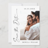 Eleganter QR-Code für Minimalistische Hochzeit 2 F Save The Date (Vorderseite)