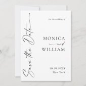 Eleganter QR-Code für Minimalistische Hochzeit 2 F Save The Date (Vorderseite)