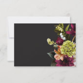 Eleganter QR-Code für Moody Burgundy & Pink RSVP Karte (Rückseite)