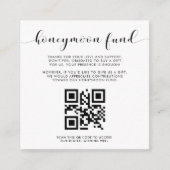 Eleganter QR-Code für Schwarz-Weiß-Flitterwochen Begleitkarte (Vorderseite)