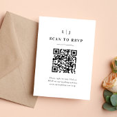 Eleganter QR-Code für Schwarz-Weiß-Hochzeiten RSVP Karte