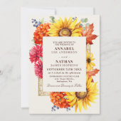 Eleganter QR-Code für Wasserfarben im Herbst Einladung (Vorderseite)