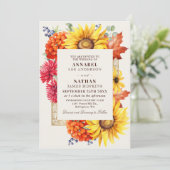 Eleganter QR-Code für Wasserfarben im Herbst Einladung (Stehend Vorderseite)