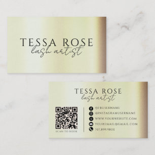 Eleganter QR-Code für Wimpernstylisten in Gold Visitenkarte