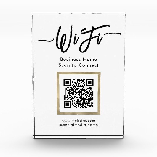 Eleganter QR-Code für WLAN-Verbindung Fotoblock (Vorderseite)