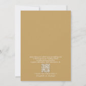 Eleganter QR Code Gold Classic Monogram Wedding Einladung (Rückseite)