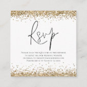 Eleganter QR Code Gold Glitzer Wedding RSVP Begleitkarte (Vorderseite)