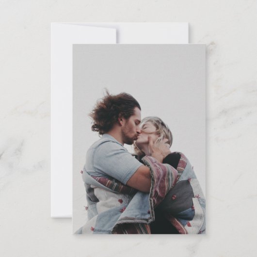 Eleganter QR Code Hochzeit RSVP Karte (Rückseite)