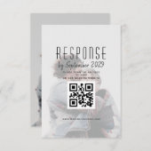Eleganter QR Code Hochzeit RSVP Karte (Vorne/Hinten)