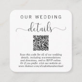 Eleganter QR Code Hochzeitdetails Begleitkarte (Vorderseite)