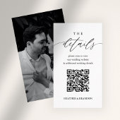 Eleganter QR Code Hochzeitdetails Begleitkarte