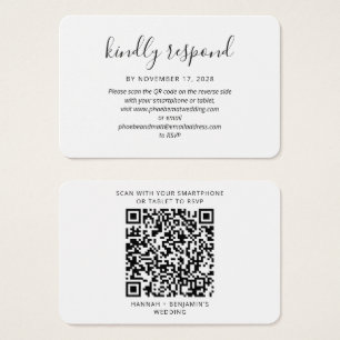 Eleganter QR Code Hochzeitkarte für RSVP-Gehäuse