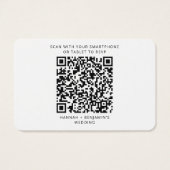 Eleganter QR Code Hochzeitkarte für RSVP-Gehäuse (Rückseite)