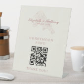 Eleganter QR Code Honeymoon Fund Wedding Sign Sockelschild (In Situ)