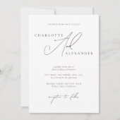 Eleganter QR-Code in einer Hochzeit Einladung (Vorderseite)