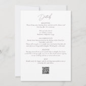 Eleganter QR-Code in einer Hochzeit Einladung (Rückseite)