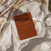 Eleganter QR-Code in verbranntem Orange und Gold i Einladung