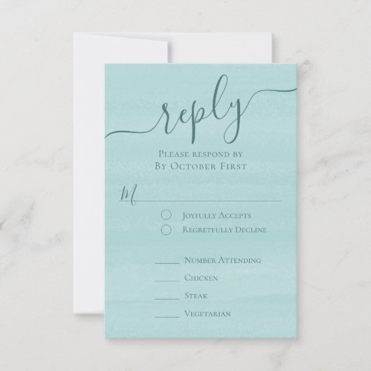 Eleganter QR-Code Klassischer UAWG Türkis RSVP Karte (Vorderseite)