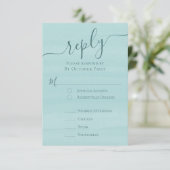 Eleganter QR-Code Klassischer UAWG Türkis RSVP Karte (Stehend Vorderseite)