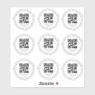 eleganter QR-Code Kleinunternehmensrabatt Danke Aufkleber
