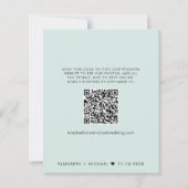 Eleganter QR Code Mint Hochzeitsempfang (Rückseite)
