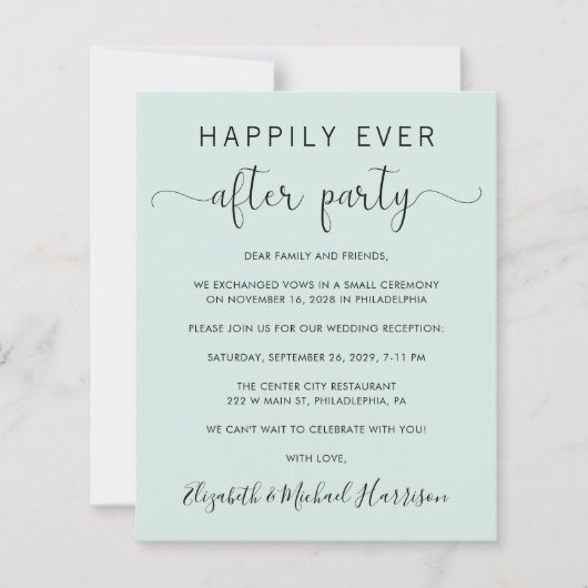 Eleganter QR Code Mint Hochzeitsempfang (Vorderseite)