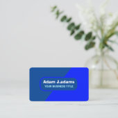 (Eleganter QR-Code) Modernes Blau Beruflich Visitenkarte (Stehend Vorderseite)