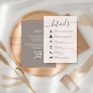Eleganter QR-Code Online-RSVP-Hochzeits-Timeline-B Begleitkarte