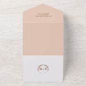 Eleganter QR Code Peach Wedding All In One Einladung (Außenbereich)