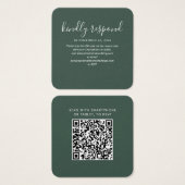 Eleganter QR Code UAWG and Wedding Website Card (Vorne & Hinten)
